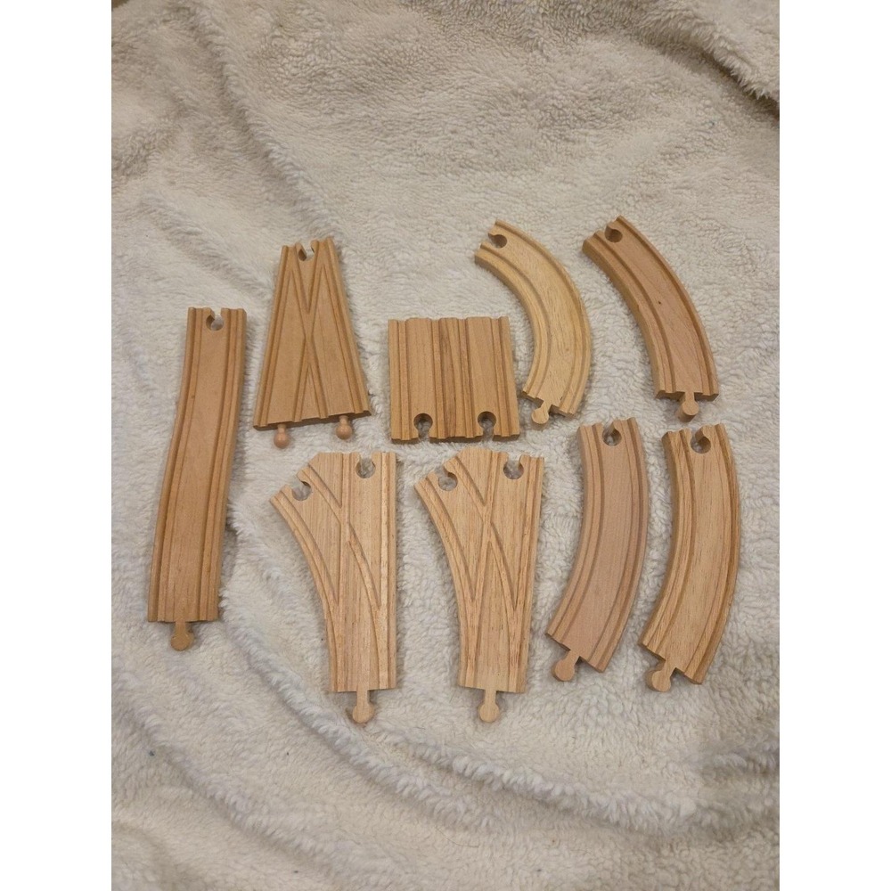 Wooden Train Track Assorted 9 Pieces Thoomas Train And Brio Compatible